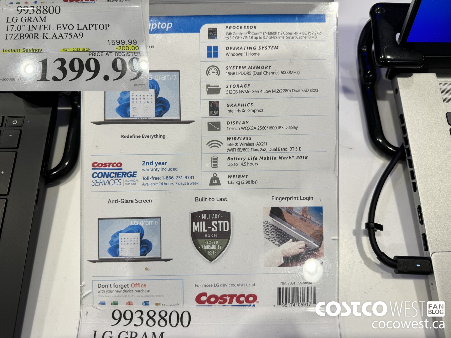 9938800 LG GRAM 17.0