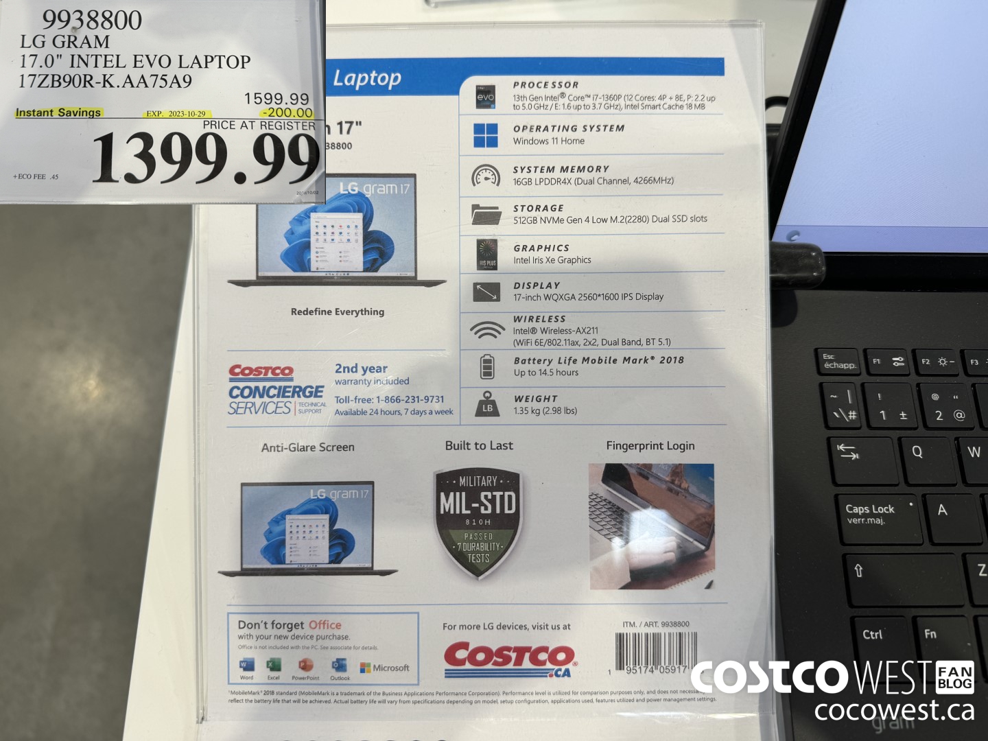 9938800 LG GRAM 17.0