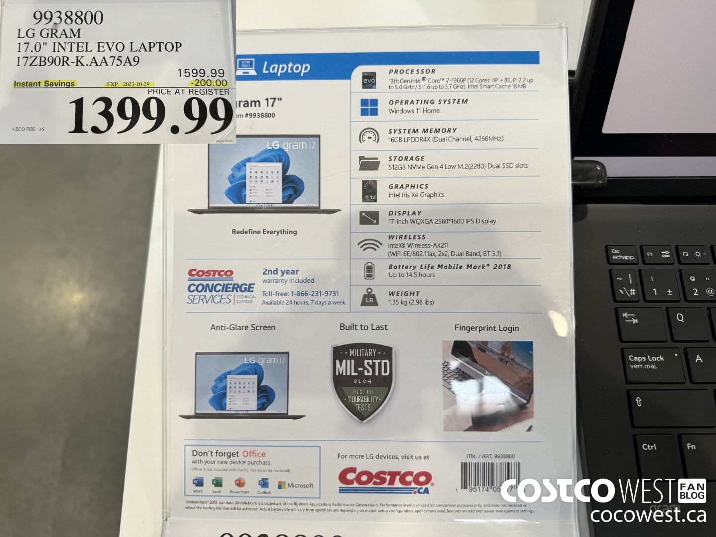 9938800 LG GRAM 17.0