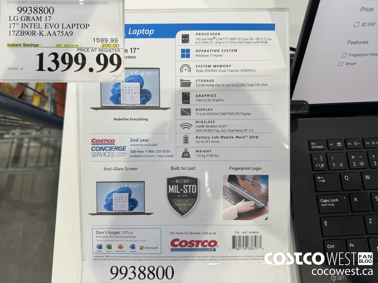 9938800 LG GRAM 17.0