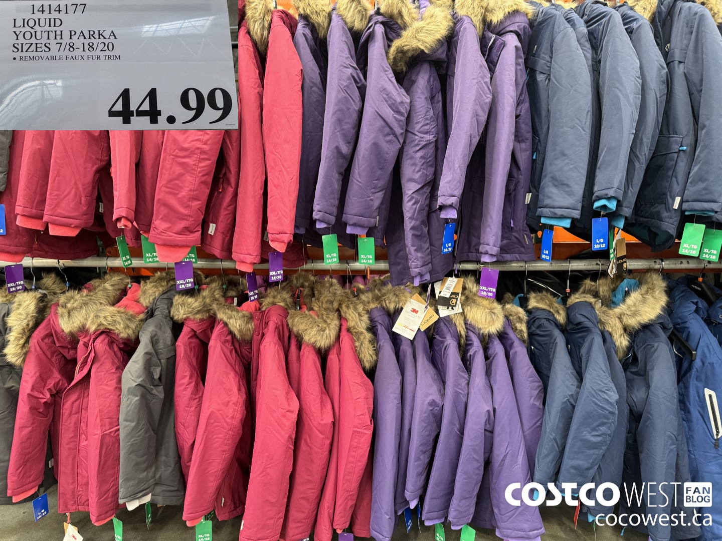 1414177 LIQUID YOUTH PARKA SIZES 7/8-18/20 $44.99