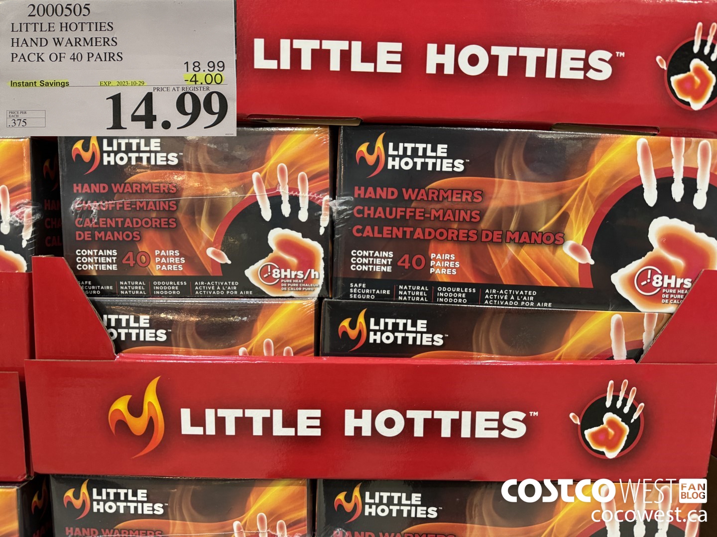 2000505 LITTLE HOTTIES HAND WARMERS PACK OF 40 PAIRS ($4.00 INSTANT SAVINGS EXPIRES ON 2023-10-29) $14.99
