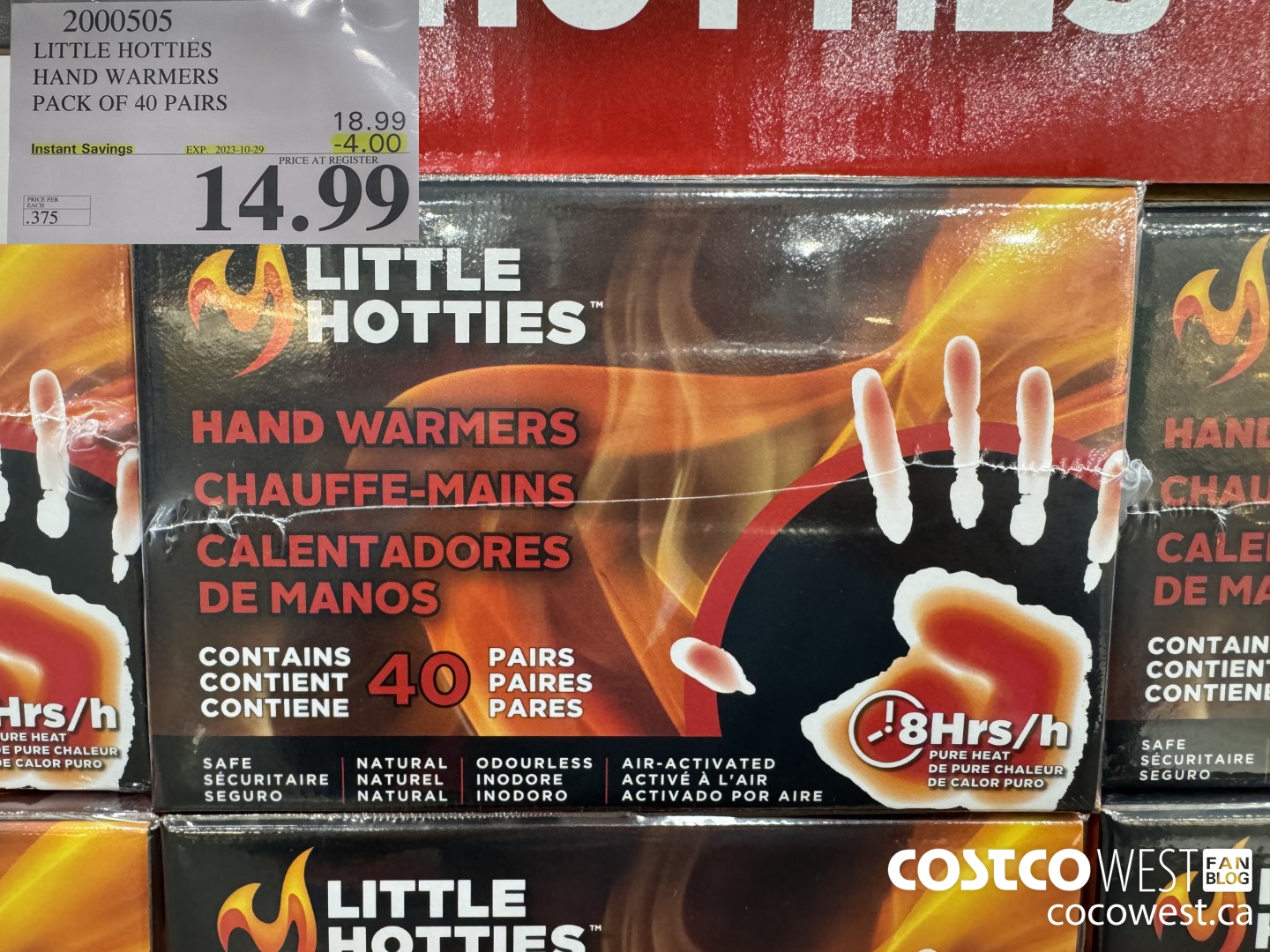 2000505 LITTLE HOTTIES HAND WARMERS PACK OF 40 PAIRS ($4.00 INSTANT SAVINGS EXPIRES ON 2023-10-29) $14.99