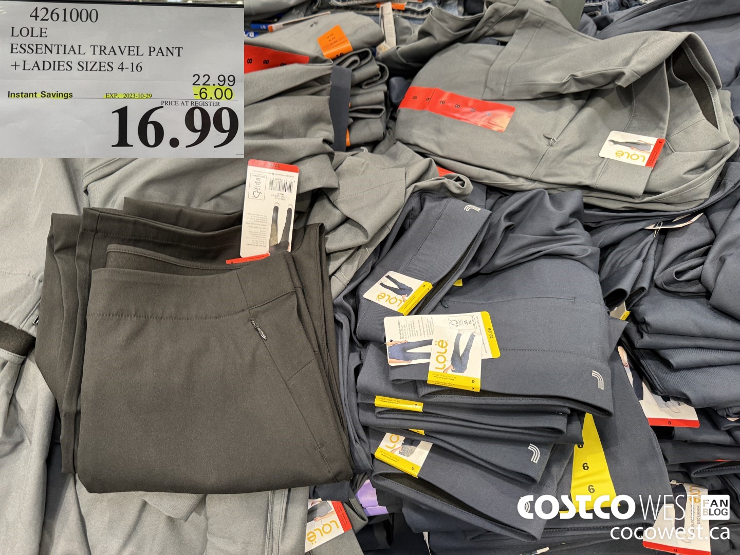 4261000 LOLE ESSENTIAL TRAVEL PANT LADIES SIZES 4-16 ($6.00 INSTANT SAVINGS EXPIRES ON 2023-10-29) $16.99