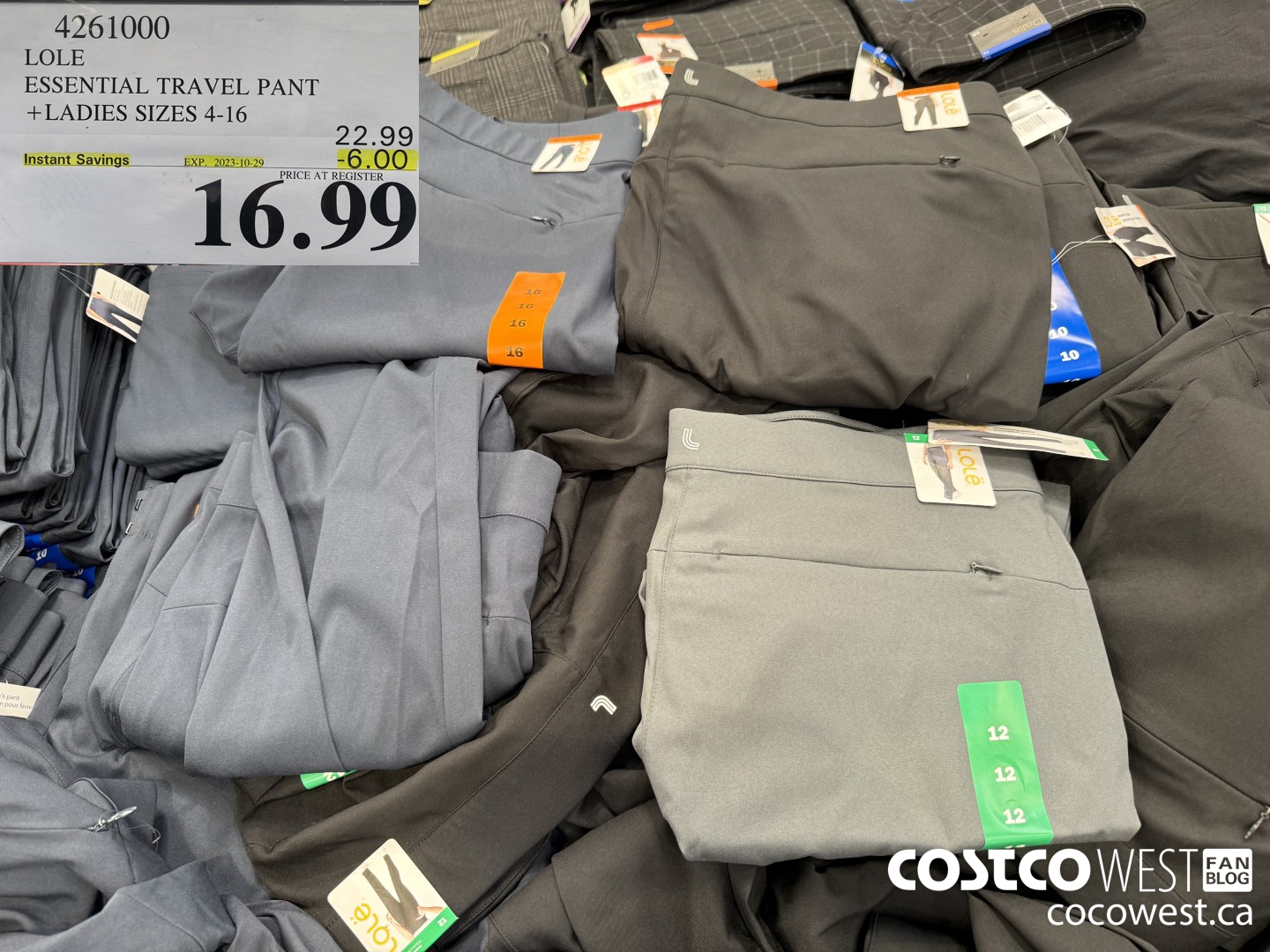 4261000 LOLE ESSENTIAL TRAVEL PANT LADIES SIZES 4-16 ($6.00 INSTANT SAVINGS EXPIRES ON 2023-10-29) $16.99