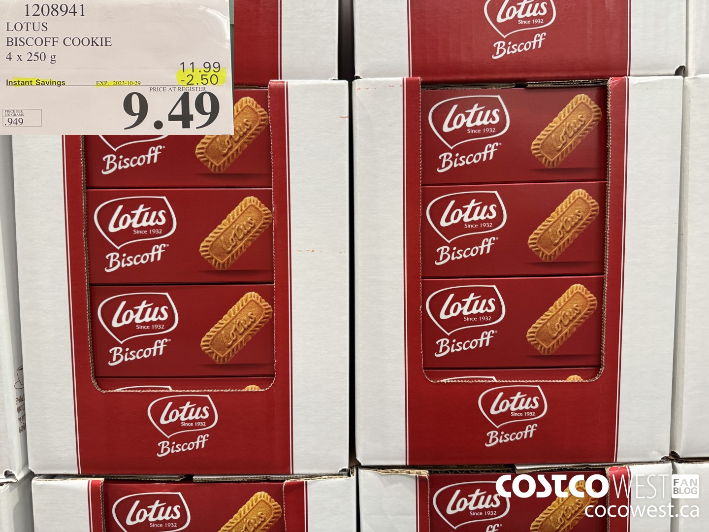 1208941 LOTUS BISCOFF CARAMELISED BISCUIT 4 x 250 g ($2.50 INSTANT SAVINGS EXPIRES ON 2023-10-29) $9.49