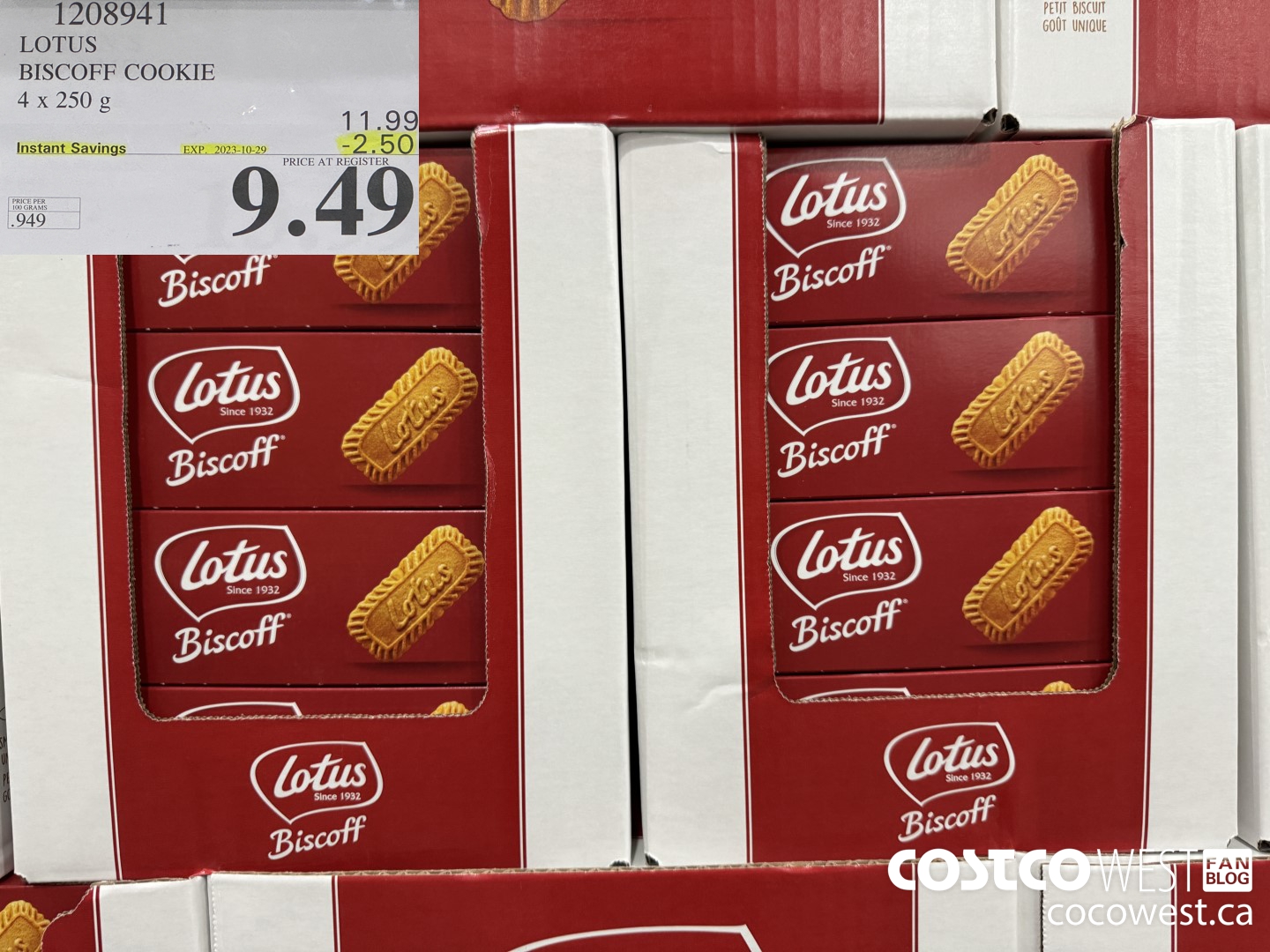 1208941 LOTUS BISCOFF CARAMELISED BISCUIT 4 x 250 g ($2.50 INSTANT SAVINGS EXPIRES ON 2023-10-29) $9.49