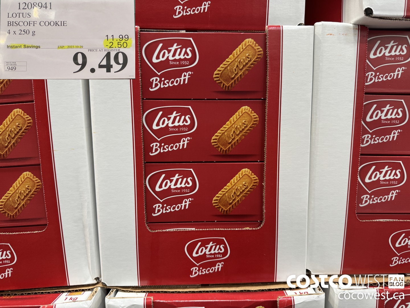 1208941 LOTUS BISCOFF CARAMELISED BISCUIT 4 x 250 g ($2.50 INSTANT SAVINGS EXPIRES ON 2023-10-29) $9.49