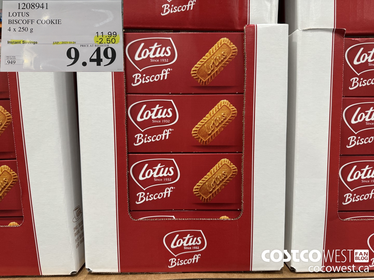 1208941 LOTUS BISCOFF CARAMELISED BISCUIT 4 x 250 g ($2.50 INSTANT SAVINGS EXPIRES ON 2023-10-29) $9.49