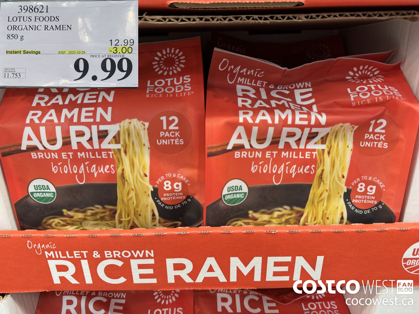 398621 LOTUS FOODS ORGANIC RAMEN 850 g ($3.00 INSTANT SAVINGS EXPIRES ON 2023-10-29) $9.99