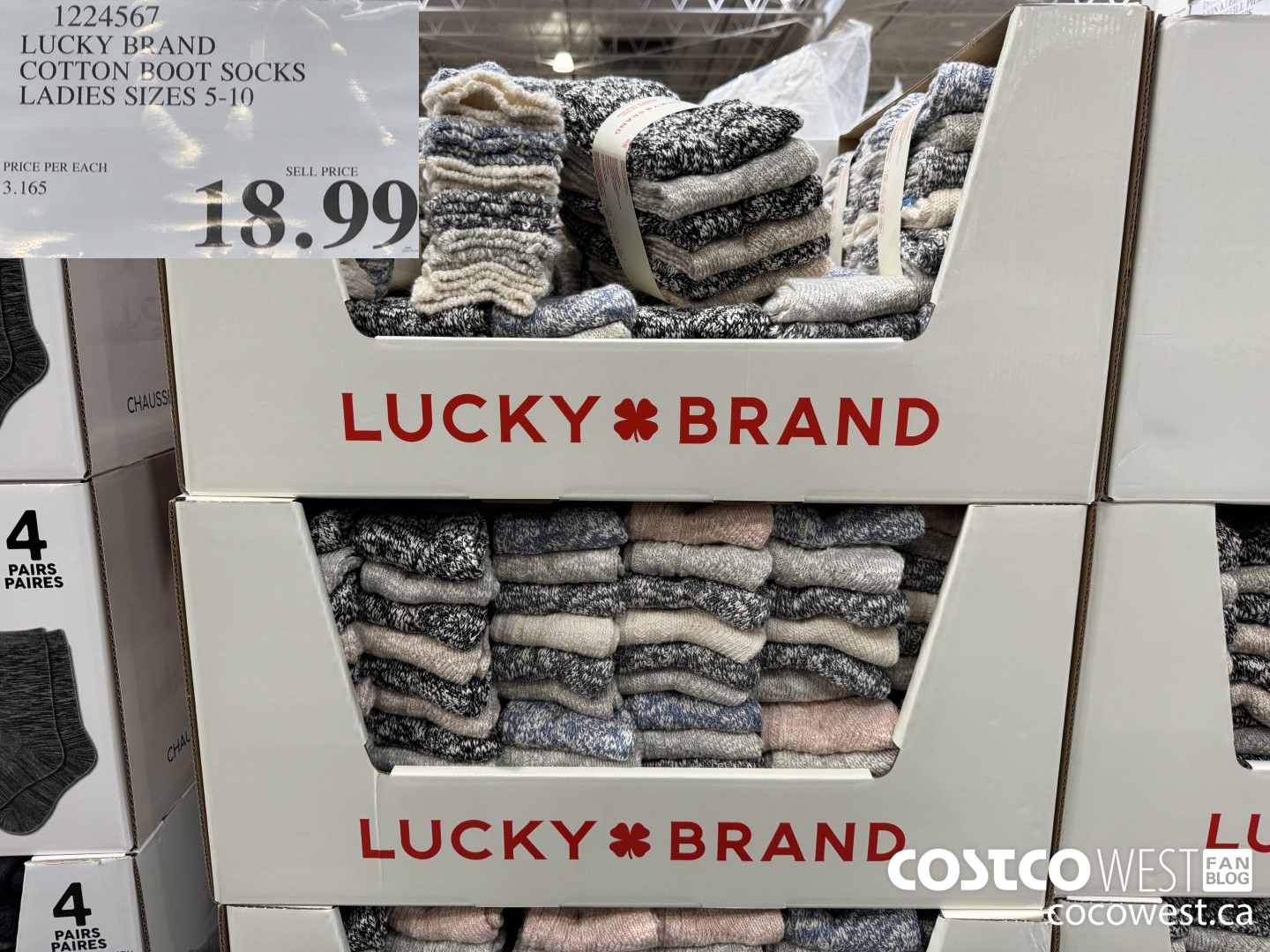 1224567 LUCKY BRAND COTTON BOOT SOCK LADIES SIZES 5-10 $18.99