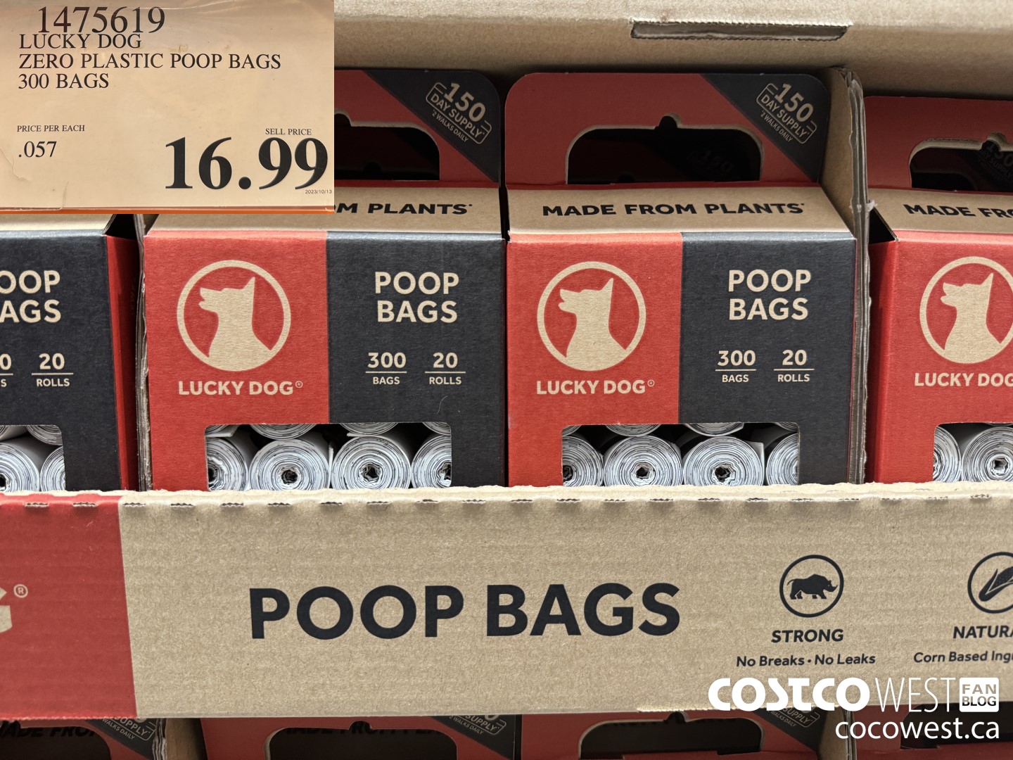 1475619 LUCKY DOG ZERO PLASTIC POOP BAGS 300 BAGS $16.99