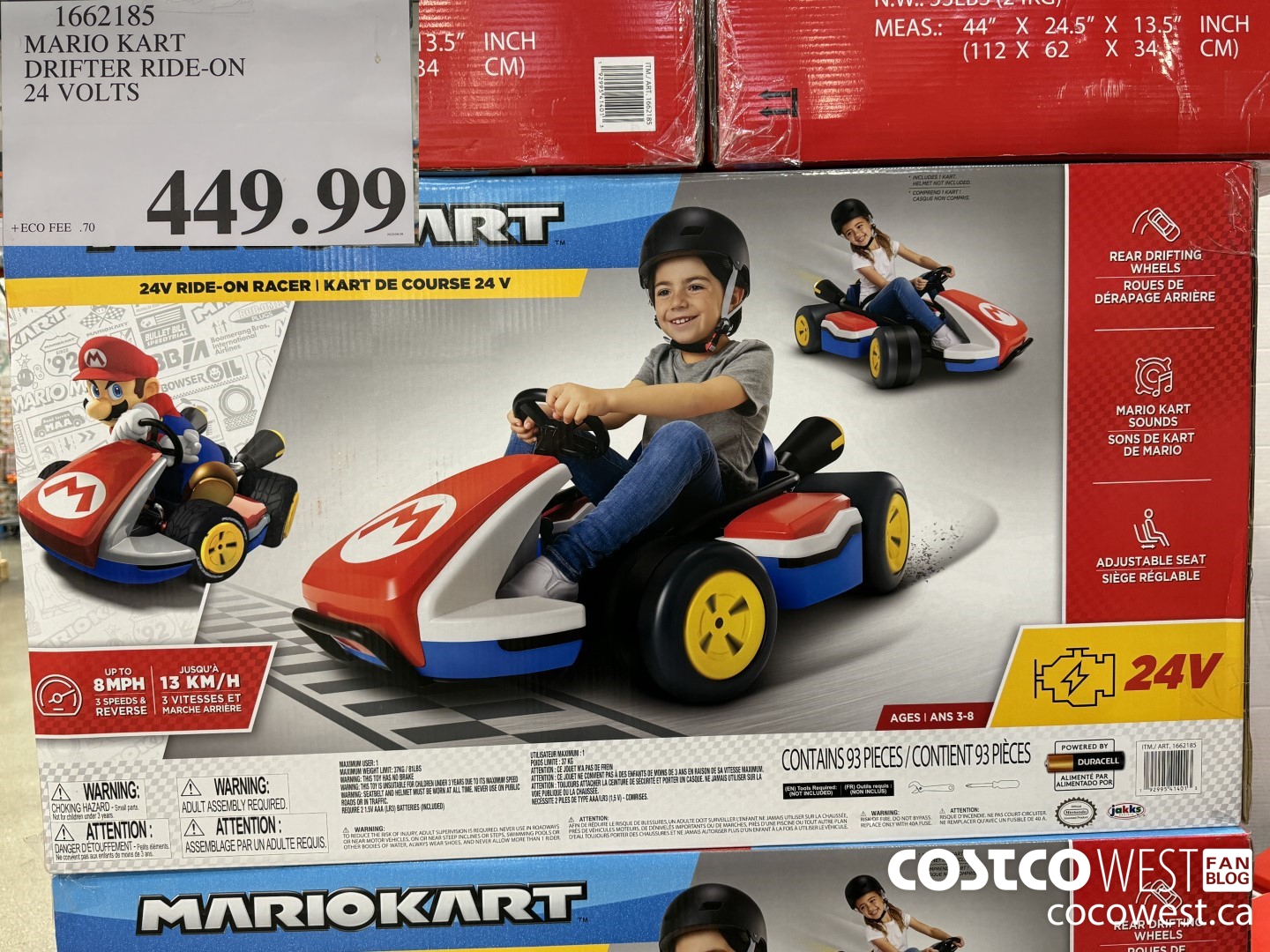 1662185 MARIO KART DRIFTER RIDE-ON 24 VOLTS $449.99