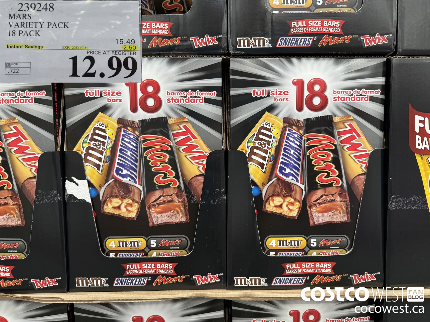 239248 MARS VARIETY PACK 18 PACK ($2.50 INSTANT SAVINGS EXPIRES ON 2023-10-31) $12.99