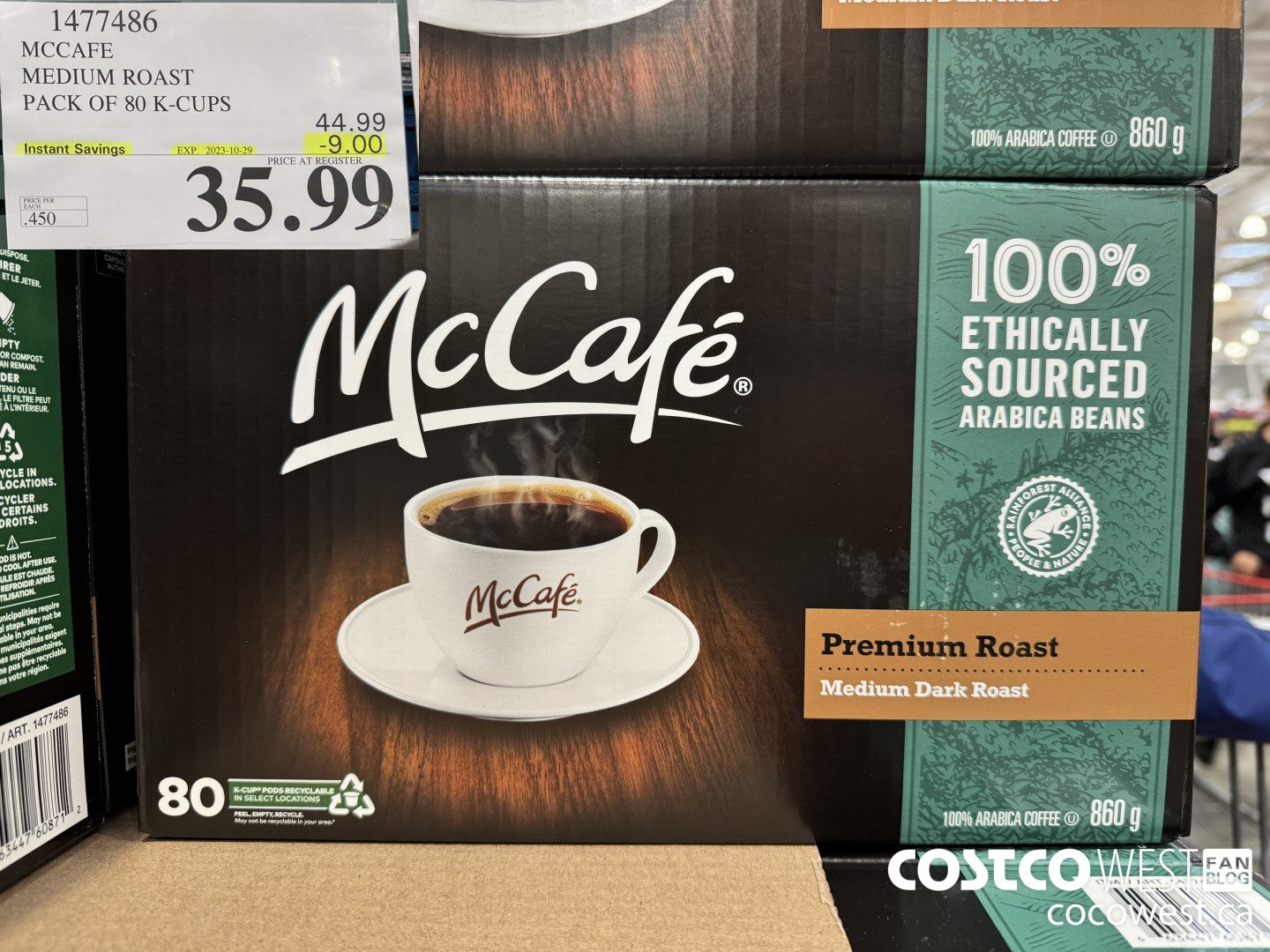 1477486 MCCAFE MEDIUM ROAST K-CUPS 80 COUNT  ($9.00 INSTANT SAVINGS EXPIRES ON 2023-10-29) $35.99