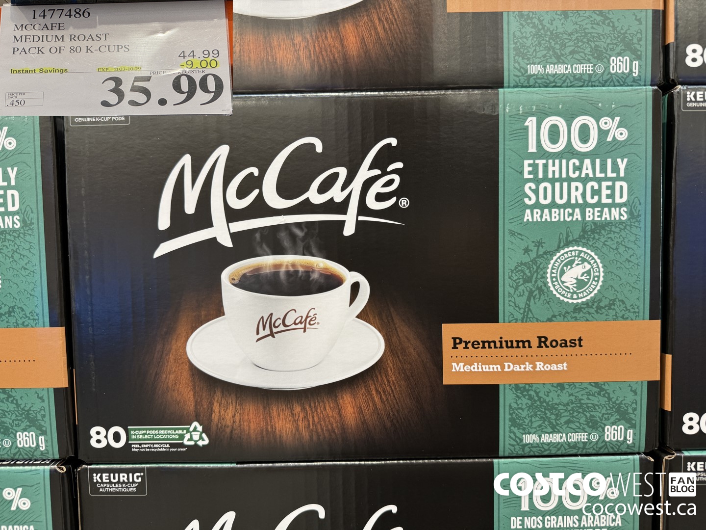 1477486 MCCAFE MEDIUM ROAST K-CUPS 80 COUNT  ($9.00 INSTANT SAVINGS EXPIRES ON 2023-10-29) $35.99