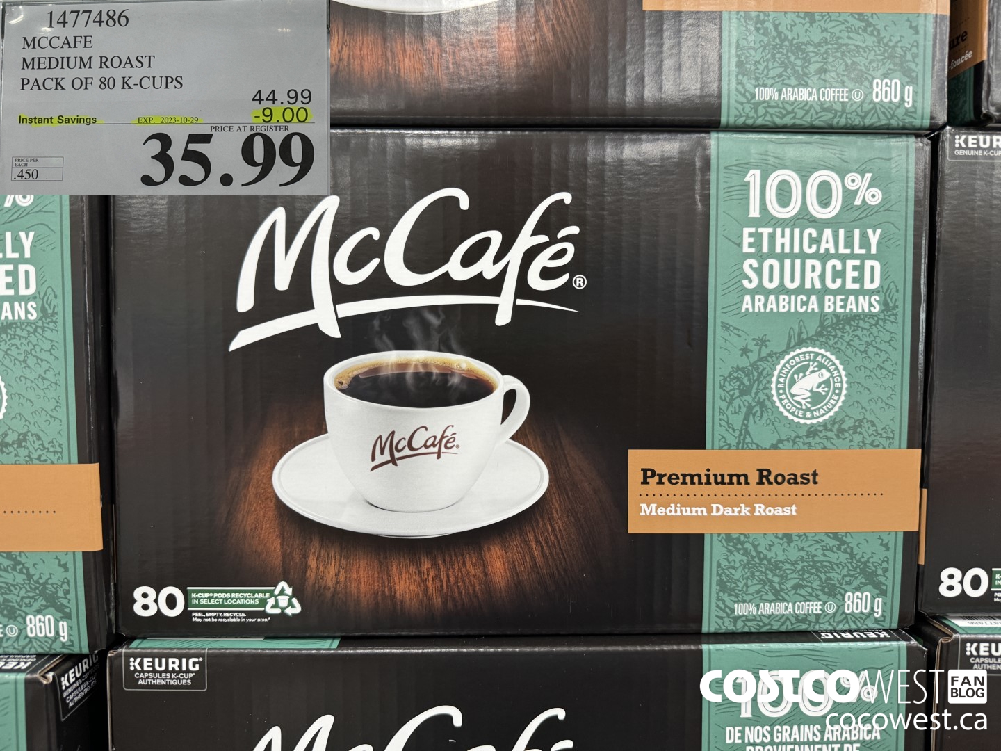 1477486 MCCAFE MEDIUM ROAST K-CUPS 80 COUNT  ($9.00 INSTANT SAVINGS EXPIRES ON 2023-10-29) $35.99