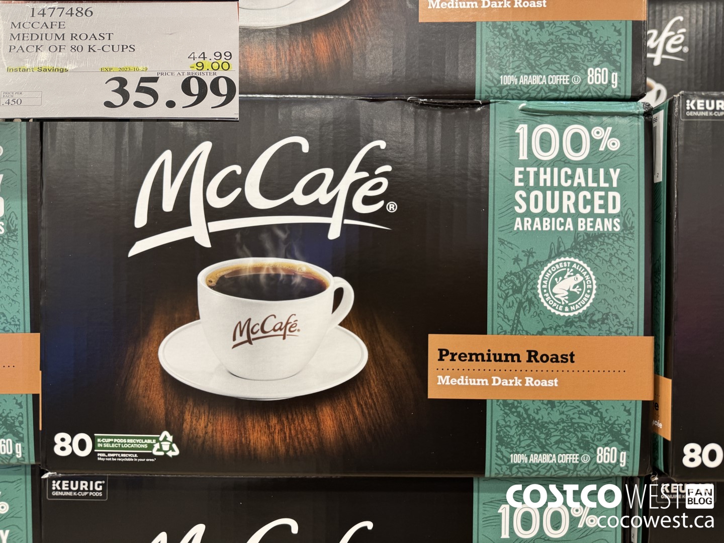 1477486 MCCAFE MEDIUM ROAST K-CUPS 80 COUNT  ($9.00 INSTANT SAVINGS EXPIRES ON 2023-10-29) $35.99
