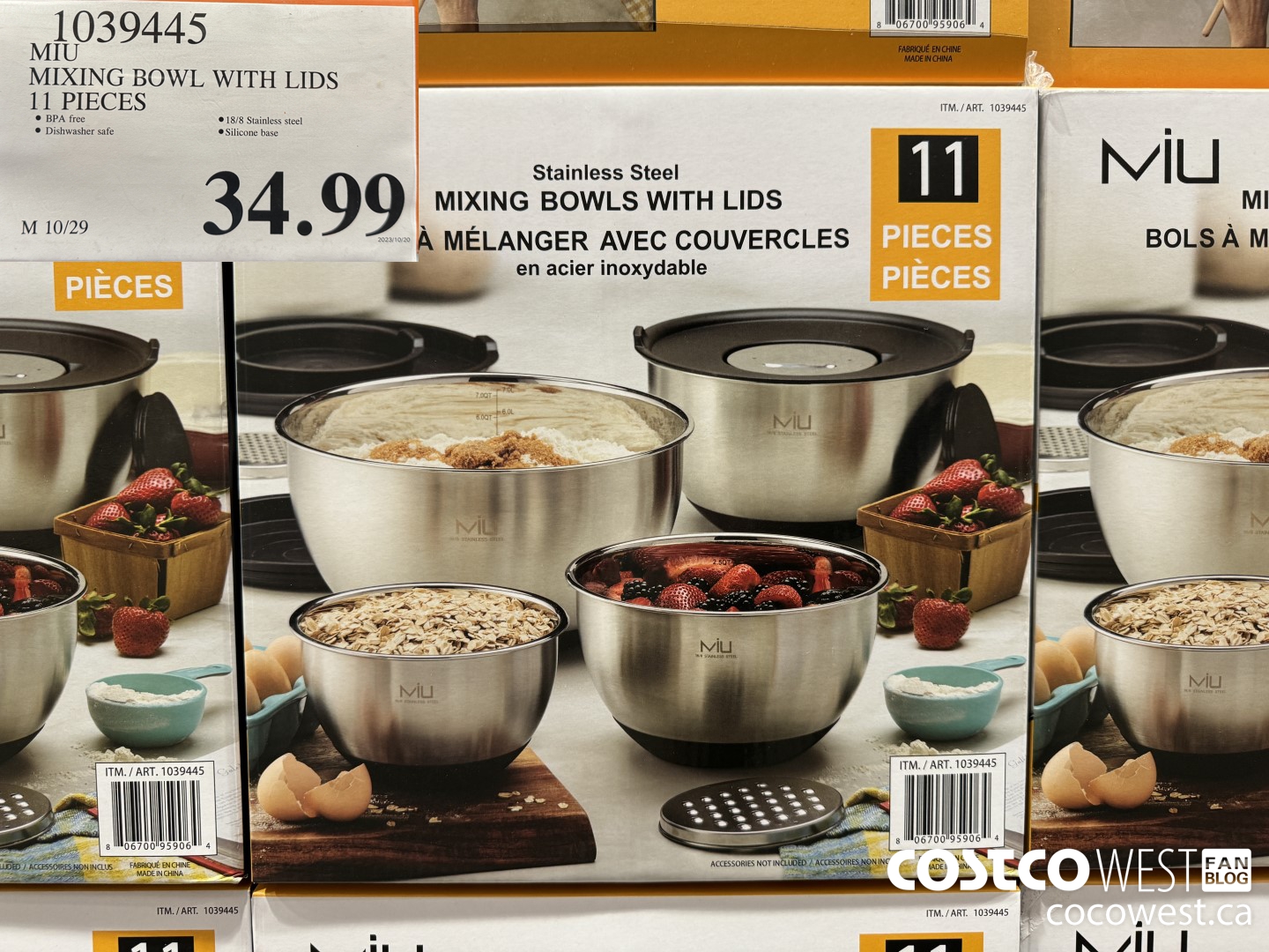 1039445 MIU MIXING BOWL WITH LIDS 11 PIECES $34.99