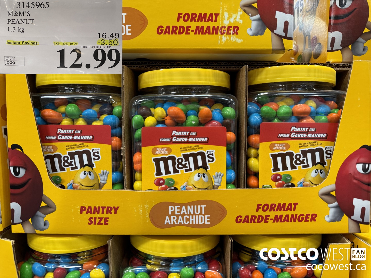 3145965 M&M'S PEANUT 1.3 KG ($3.50 INSTANT SAVINGS EXPIRES ON 2023-10-29) $12.99