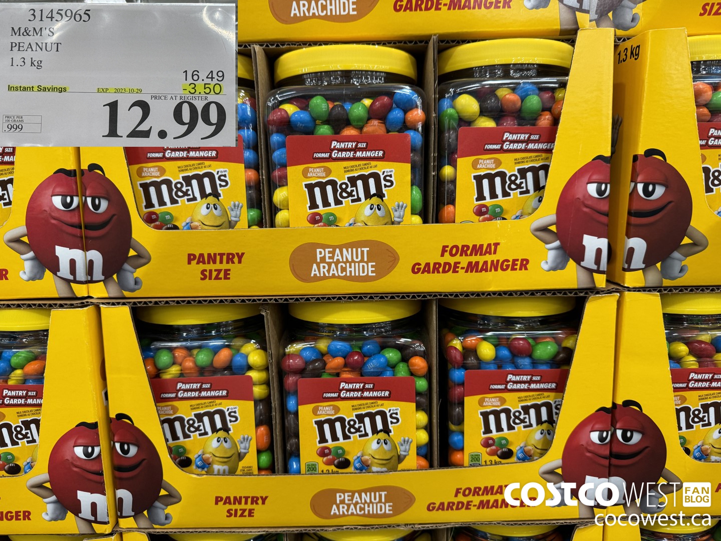 3145965 M&M'S PEANUT 1.3 KG ($3.50 INSTANT SAVINGS EXPIRES ON 2023-10-29) $12.99