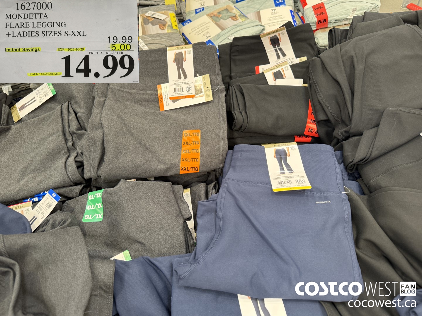 1627000 MONDETTA WIDE LEG YOGA PANT LADIES SIZES S-XXL ($5.00 INSTANT SAVINGS EXPIRES ON 2023-10-29) $14.99