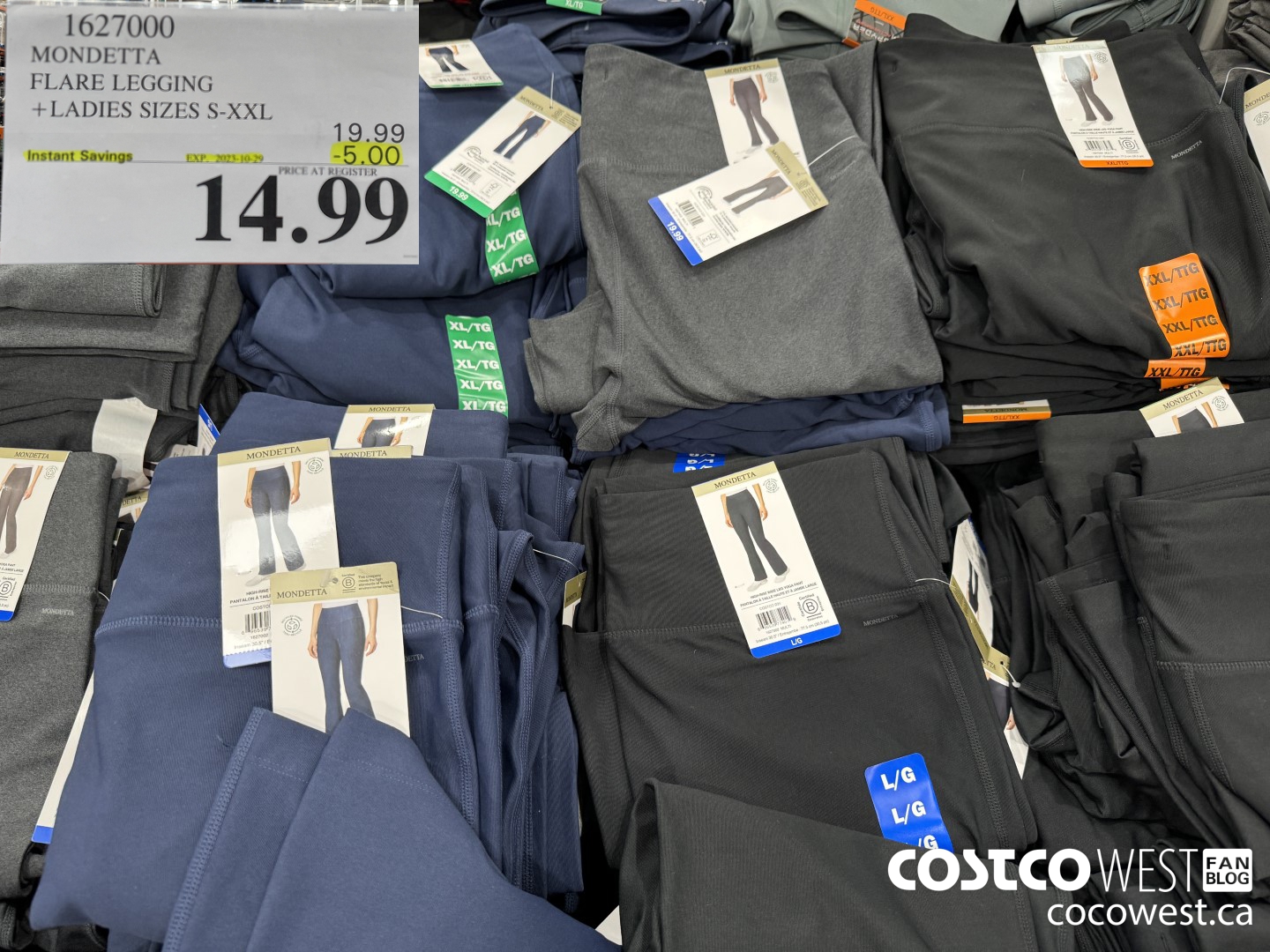 1627000 MONDETTA WIDE LEG YOGA PANT LADIES SIZES S-XXL ($5.00 INSTANT SAVINGS EXPIRES ON 2023-10-29) $14.99