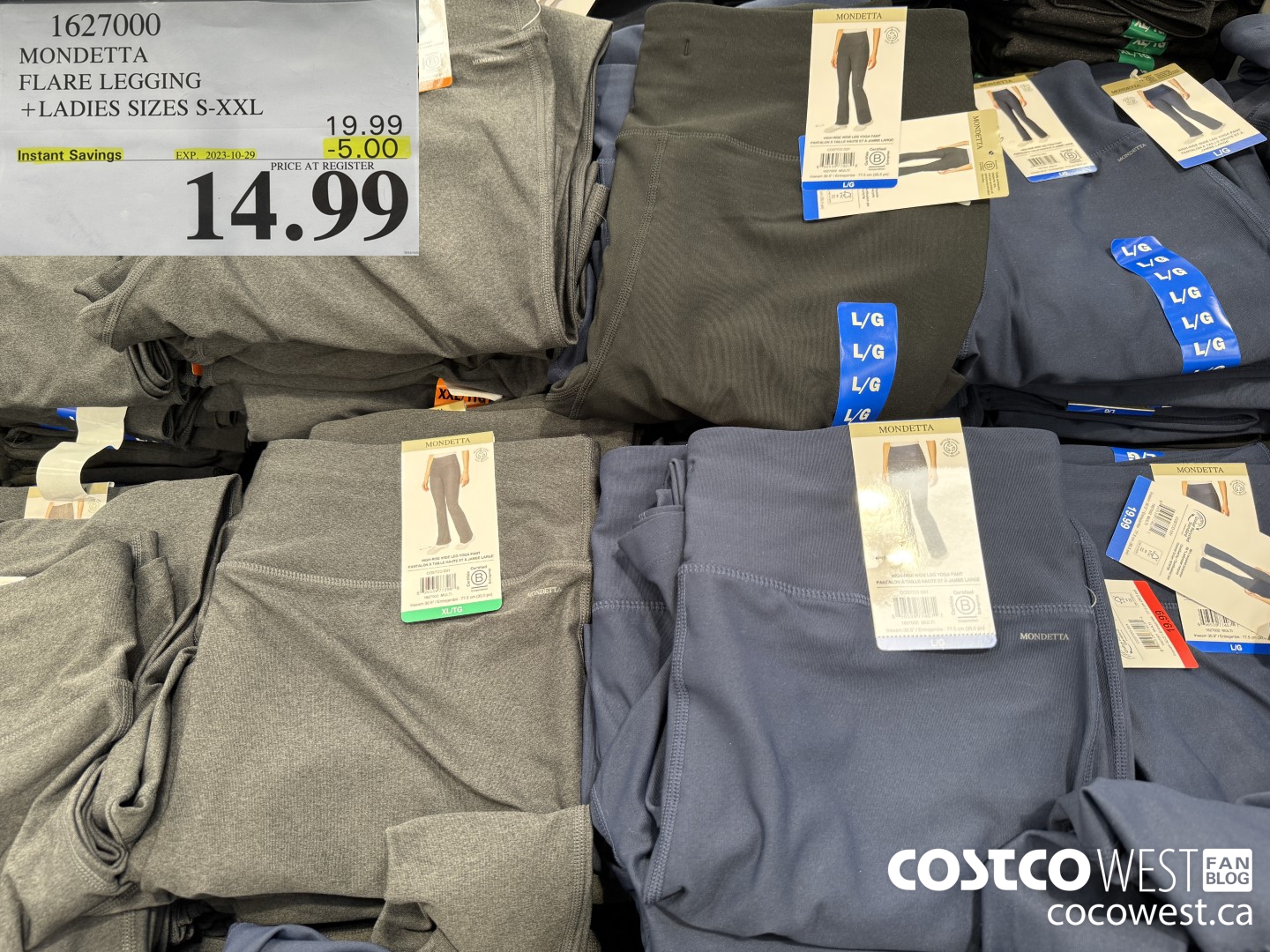 1627000 MONDETTA WIDE LEG YOGA PANT LADIES SIZES S-XXL ($5.00 INSTANT SAVINGS EXPIRES ON 2023-10-29) $14.99