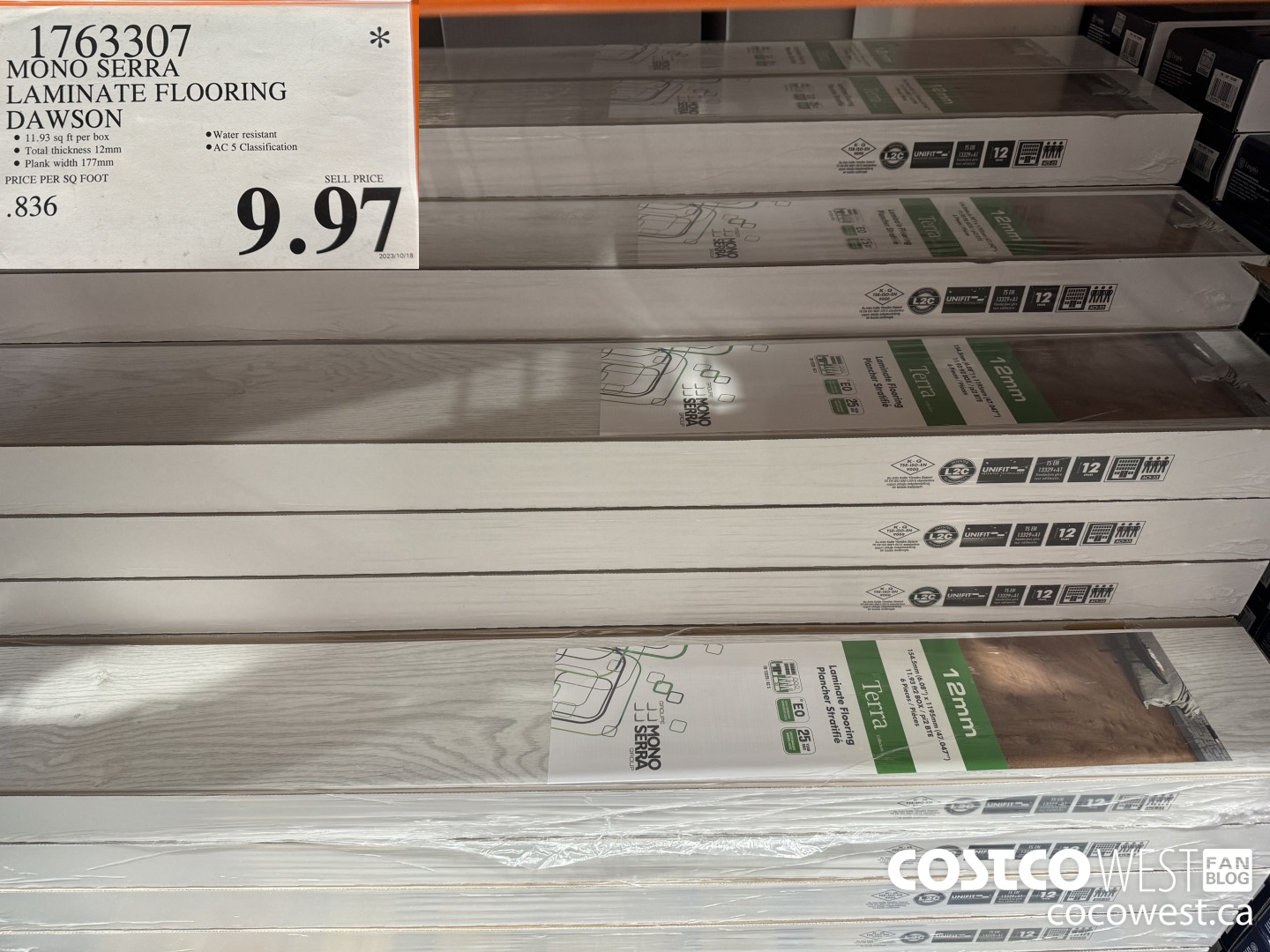 1763307 MONO SERRA LAMINATE FLOORING DAWSON $9.97