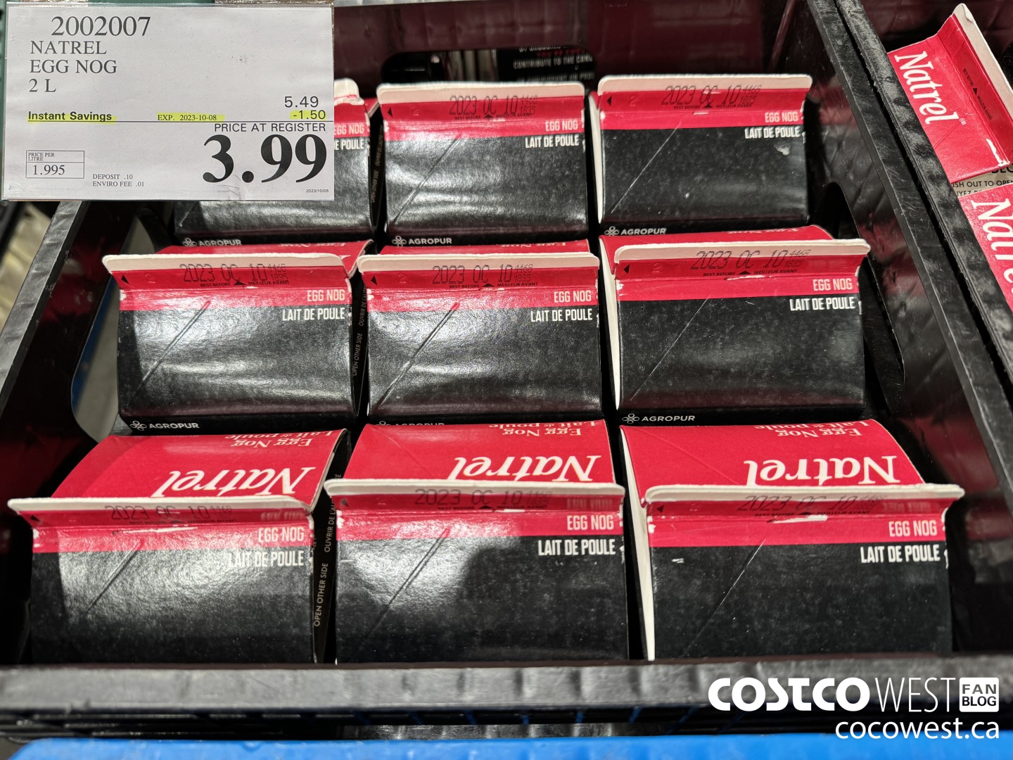 2002007 NATREL EGG NOG 2 L ($1.50 INSTANT SAVINGS EXPIRES ON 2023-10-08) $3.99