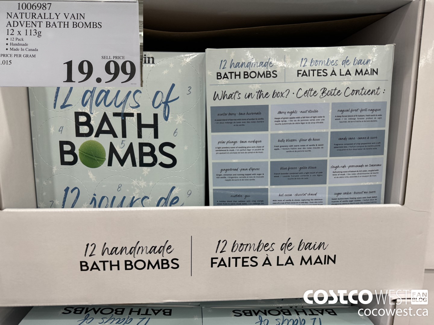 1006987 NATURALLY VAIN ADVENT BATH BOMBS 12 X 113 G $19.99