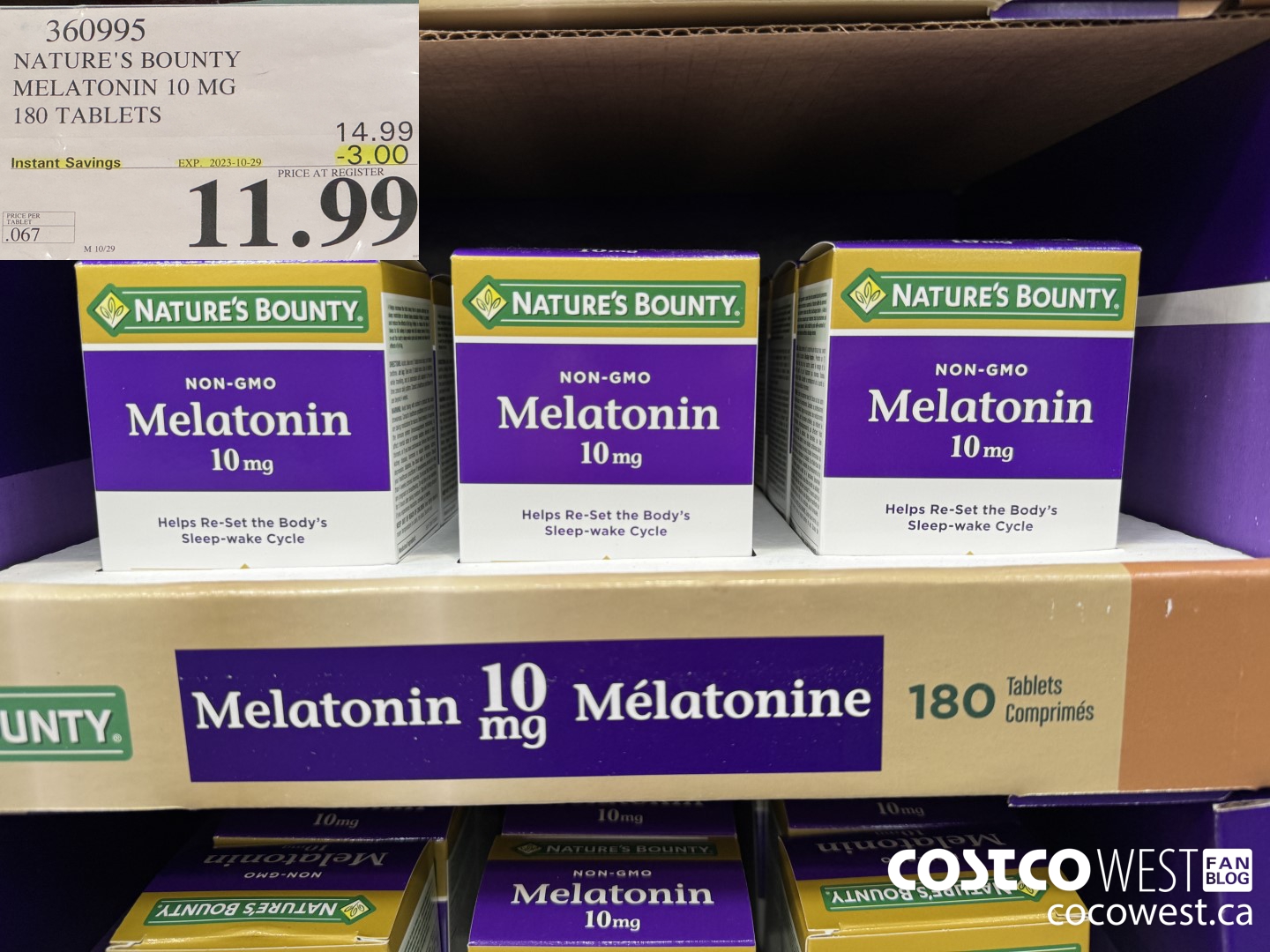 360995 NATURE'S BOUNTY MELATONIN GUMMIES 180 GUMMIES ($3.00 INSTANT SAVINGS EXPIRES ON 2023-10-29) $11.99