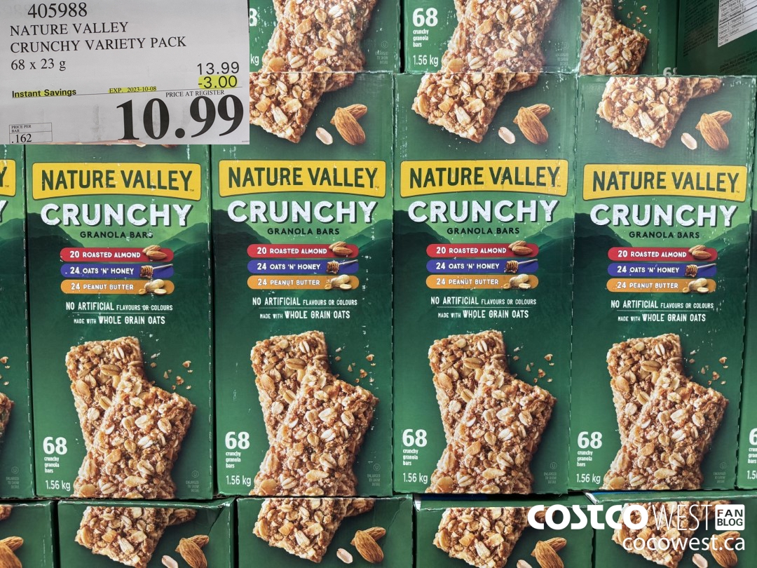 405988 NATURE VALLEY CRUNCHY VARIETY PACK OF 68 X 23 G ($3.00 INSTANT SAVINGS EXPIRES ON 2023-10-08) $10.99