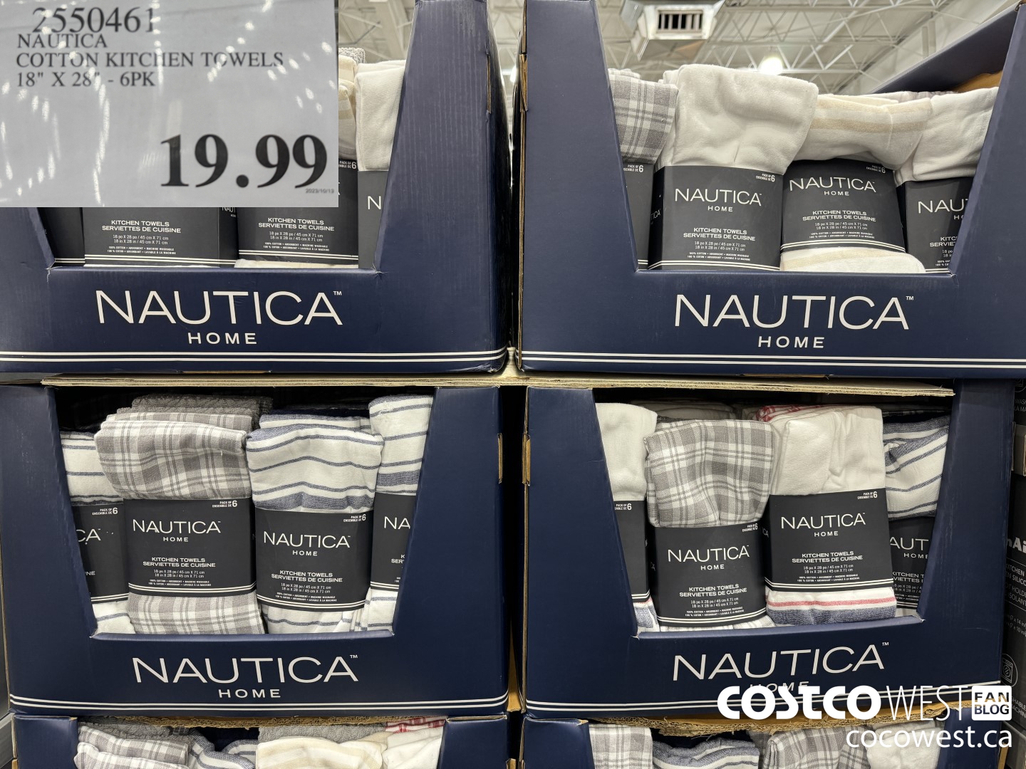 NAUTICA COTTON KITCHEN TOWELS 18  X 28  - 6PK at Costco 3180 Laird Rd  Mississauga