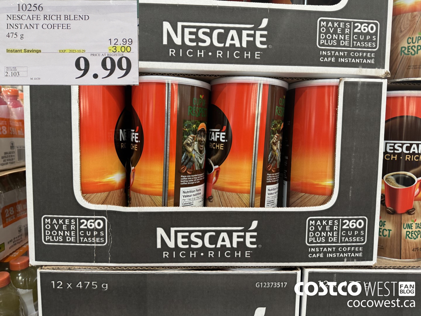 10256 NESCAFE RICH BLEND INSTANT COFFEE 475 g  ($3.00 INSTANT SAVINGS EXPIRES ON 2023-10-29) $9.99