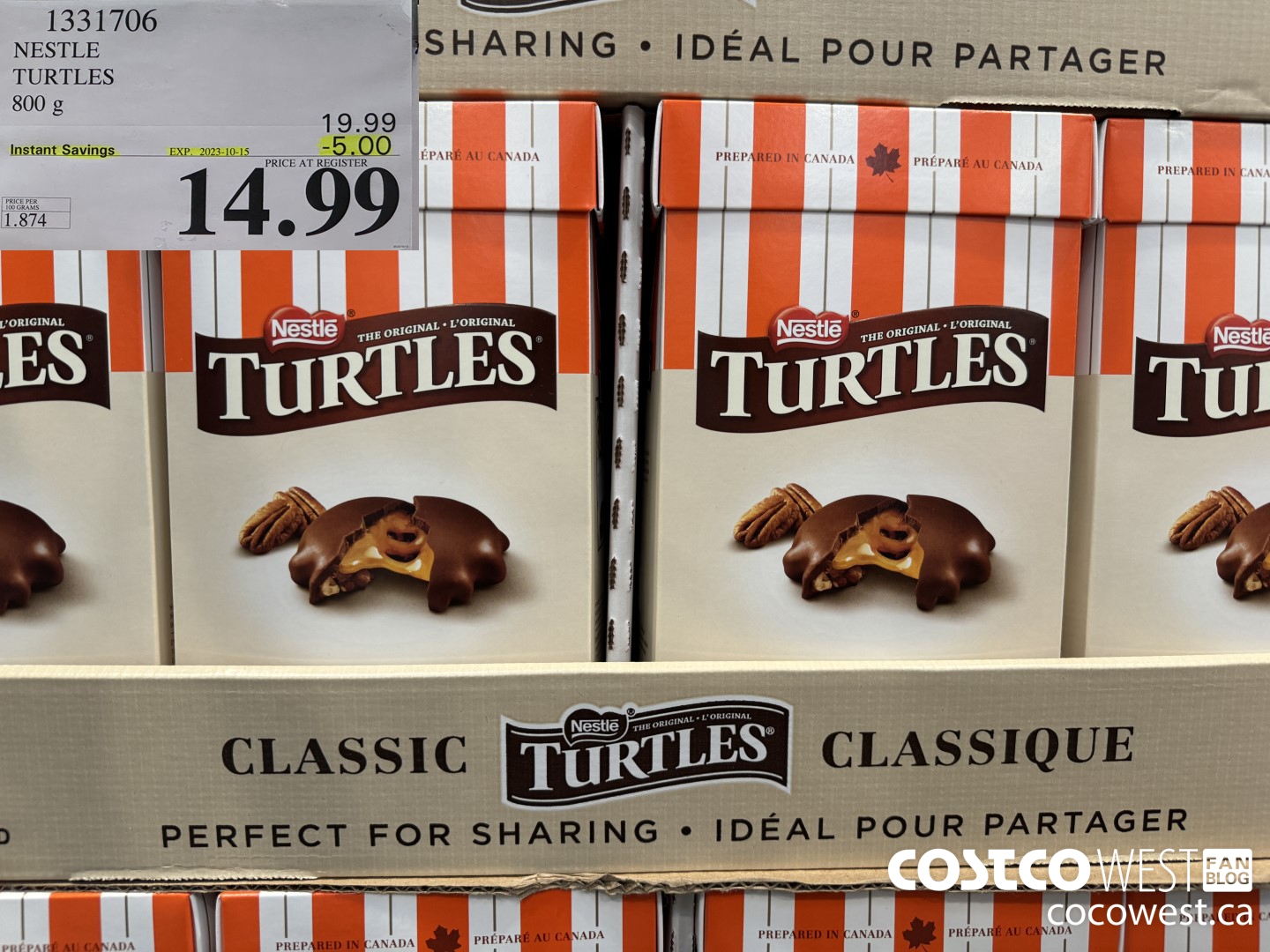 1331706 NESTLE TURTLES 800 g ($5.00 INSTANT SAVINGS EXPIRES ON 2023-10-15) $14.99