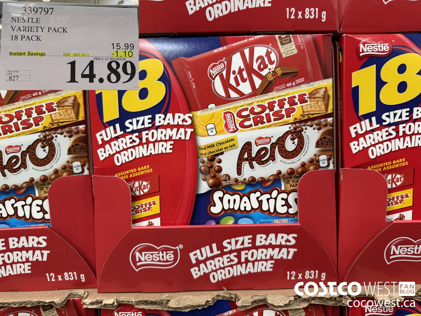 339797 NESTLE VARIETY PACK 18 PACK ($1.10 INSTANT SAVINGS EXPIRES ON 2023-10-11) $14.89