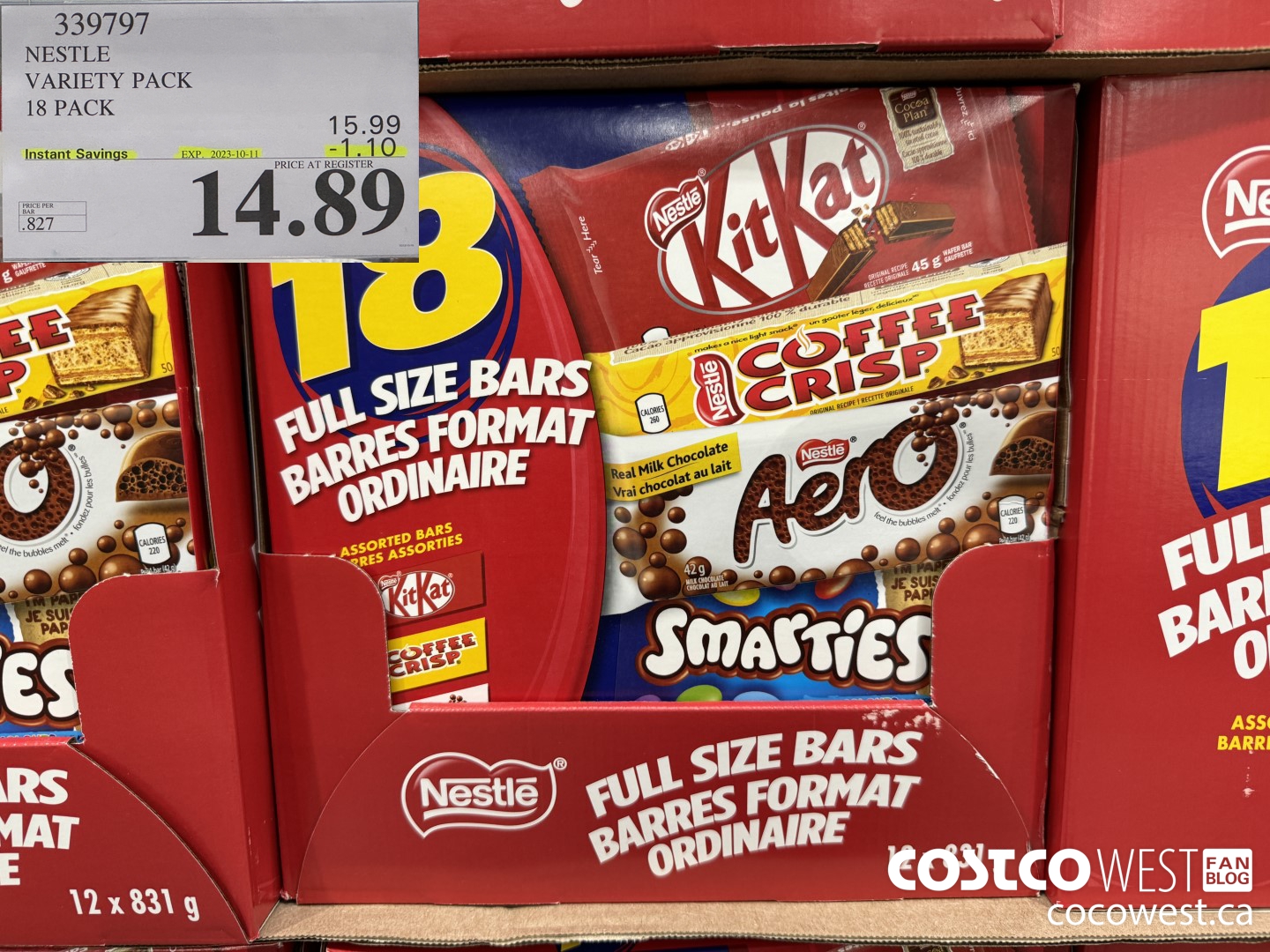 339797 NESTLE VARIETY PACK 18 PACK ($1.10 INSTANT SAVINGS EXPIRES ON 2023-10-11) $14.89