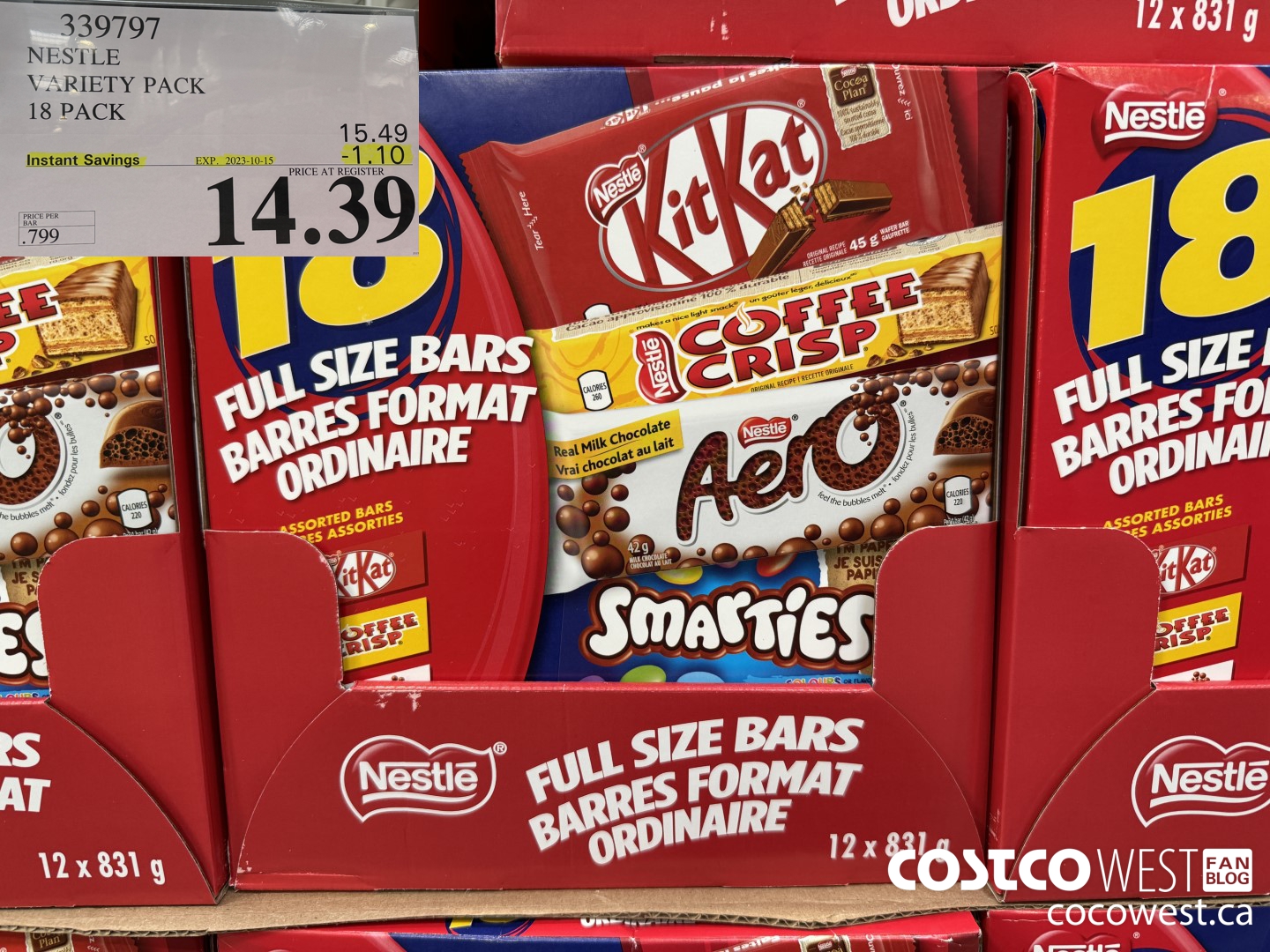 339797 NESTLE VARIETY PACK 18 PACK ($1.10 INSTANT SAVINGS EXPIRES ON 2023-10-15) $14.39