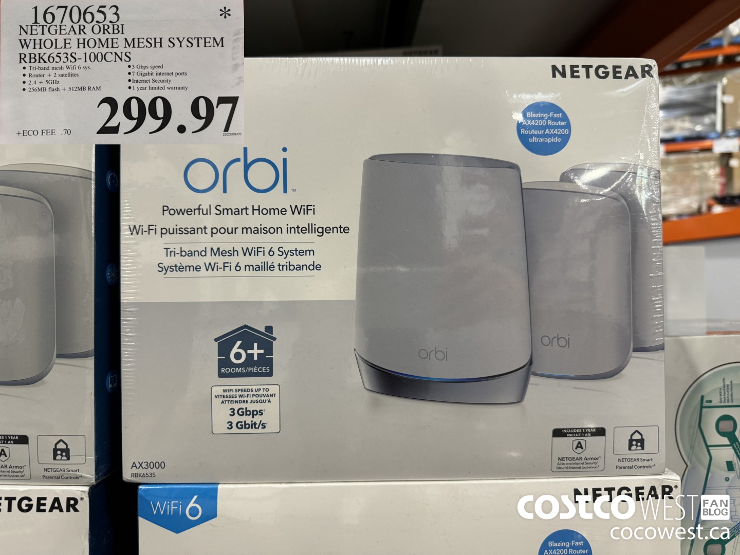1670653 NETGEAR ORBI WHOLE HOME MESH SYSTEM RBK653S-100CNS $299.97