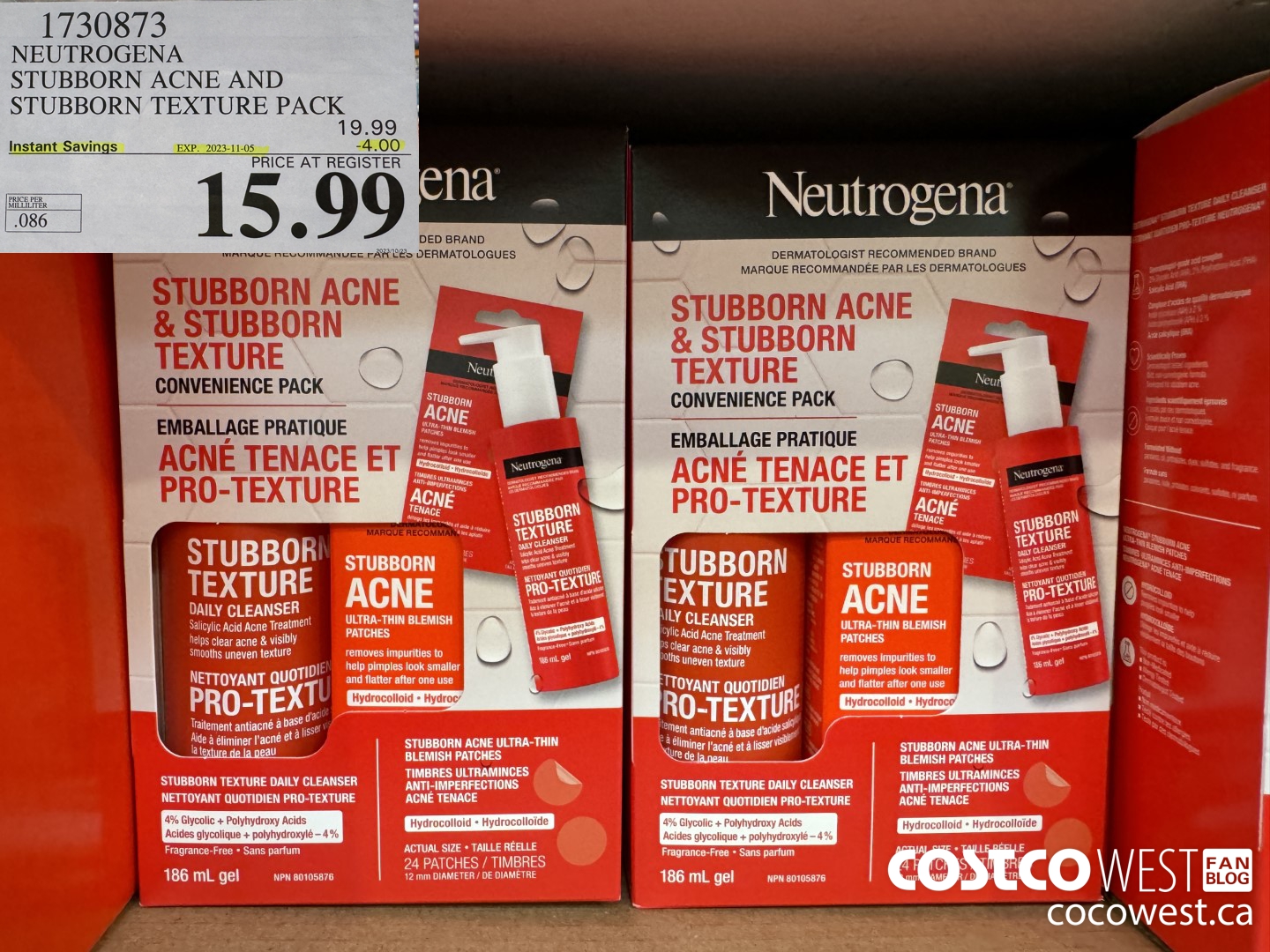 1730873 NEUTROGENA STUBBORN ACNE AND STUBBORN TEXTURE PACK ($4.00 INSTANT SAVINGS EXPIRES ON 2023-11-05) $15.99