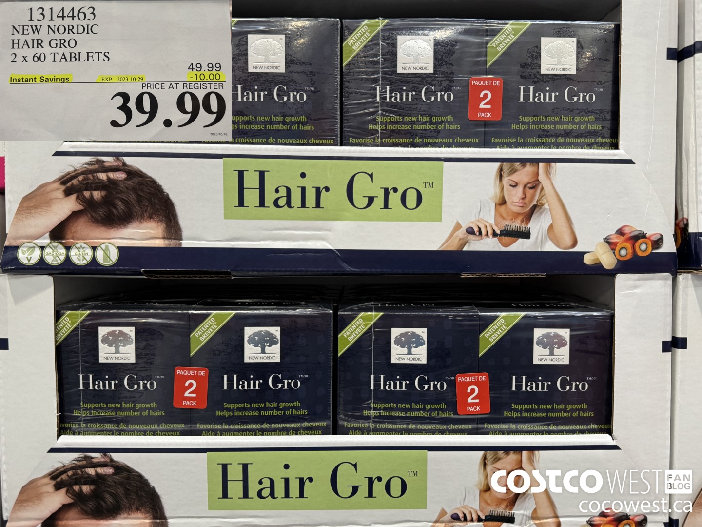 1314463 NEW NORDIC HAIR GRO 2 X 60 TABLETS ($10.00 INSTANT SAVINGS EXPIRES ON 2023-10-29) $39.99