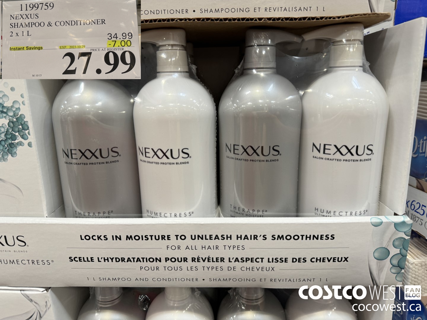 1199759 NEXXUS SHAMPOO & CONDITIONER 2 X 1L ($7.00 INSTANT SAVINGS EXPIRES ON 2023-10-29) $27.99