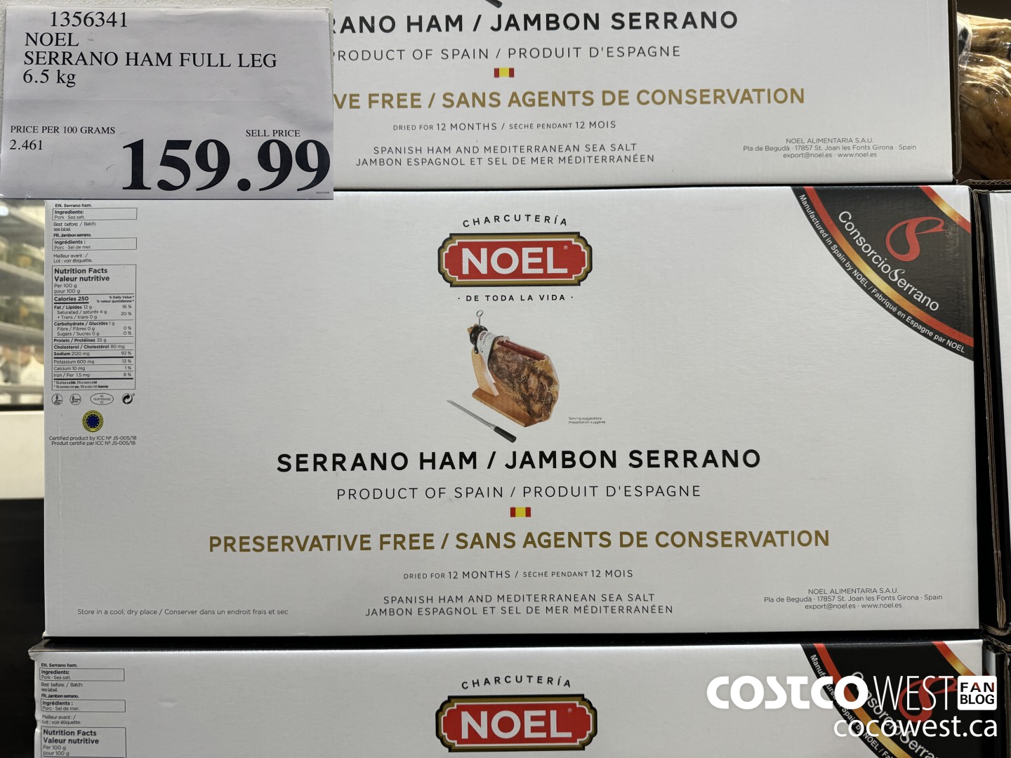 1356341 NOEL SERRANO HAM FULL LEG 6.5 kg $159.99