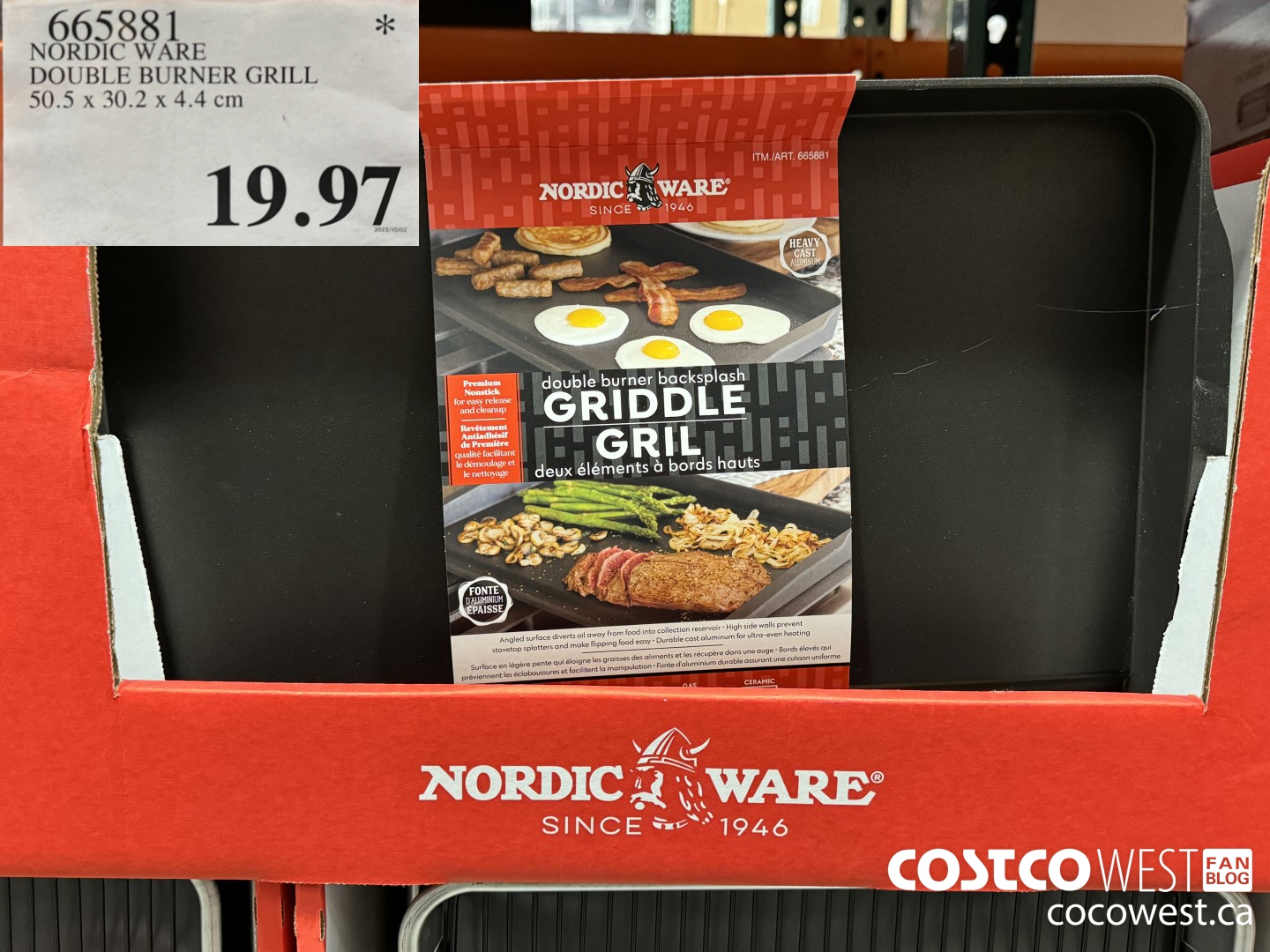 665881 NORDIC WARE DOUBLE BURNER GRILL 50.5 X 30.2 X 4.4 CM $19.97