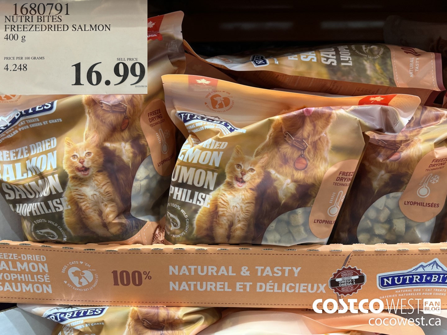 1680791 NUTRI BITES FREEZEDRIED SALMON 400 G $16.99