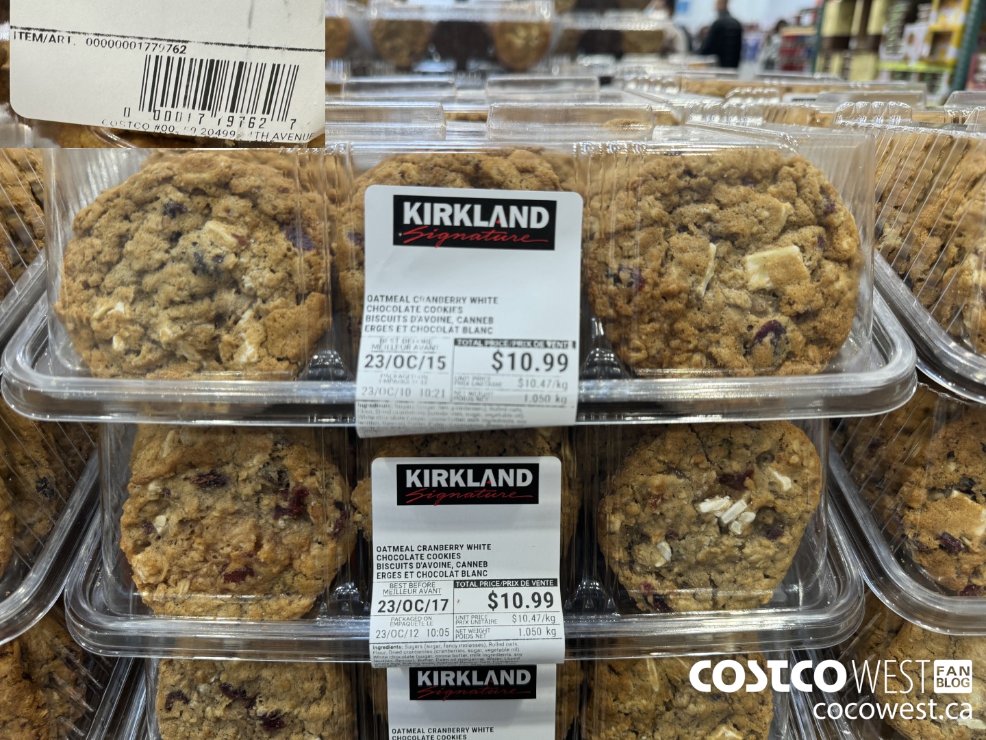 1779762 OATMEAL CRANBERRY WHITE CHOCOLATE COOKIES $10.99
