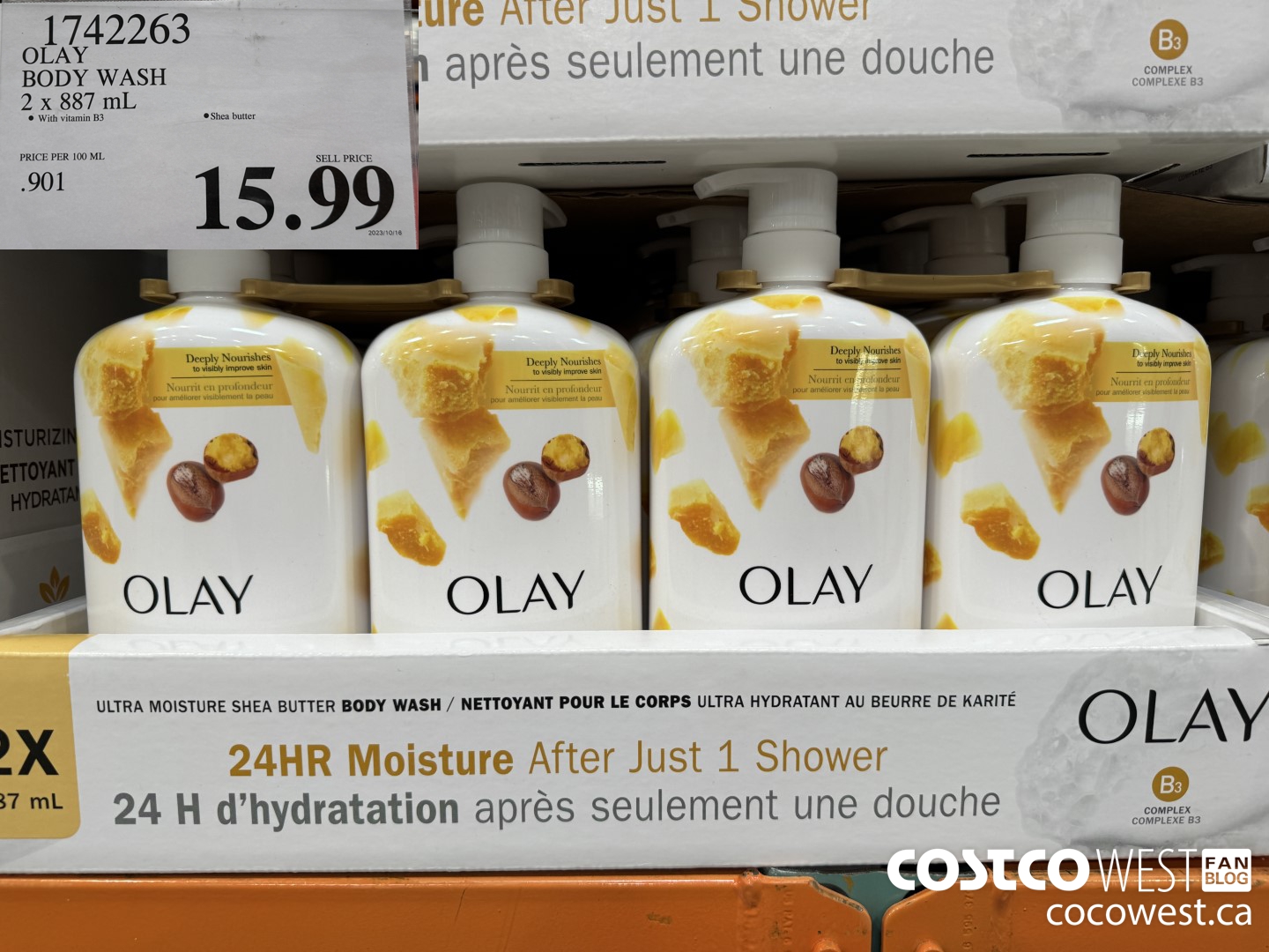 1742263 OLAY BODY WASH 2 X 887 ML $15.99