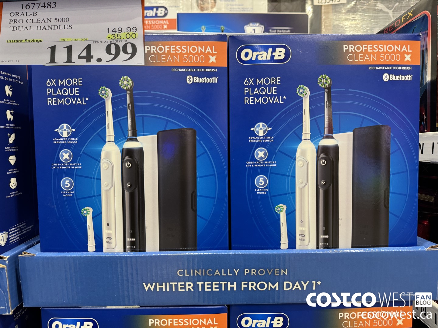 1677483 ORAL-B PRO CLEAM 5000 DUAL HANDLES ($35.00 INSTANT SAVINGS EXPIRES ON 2023-10-08) $114.99