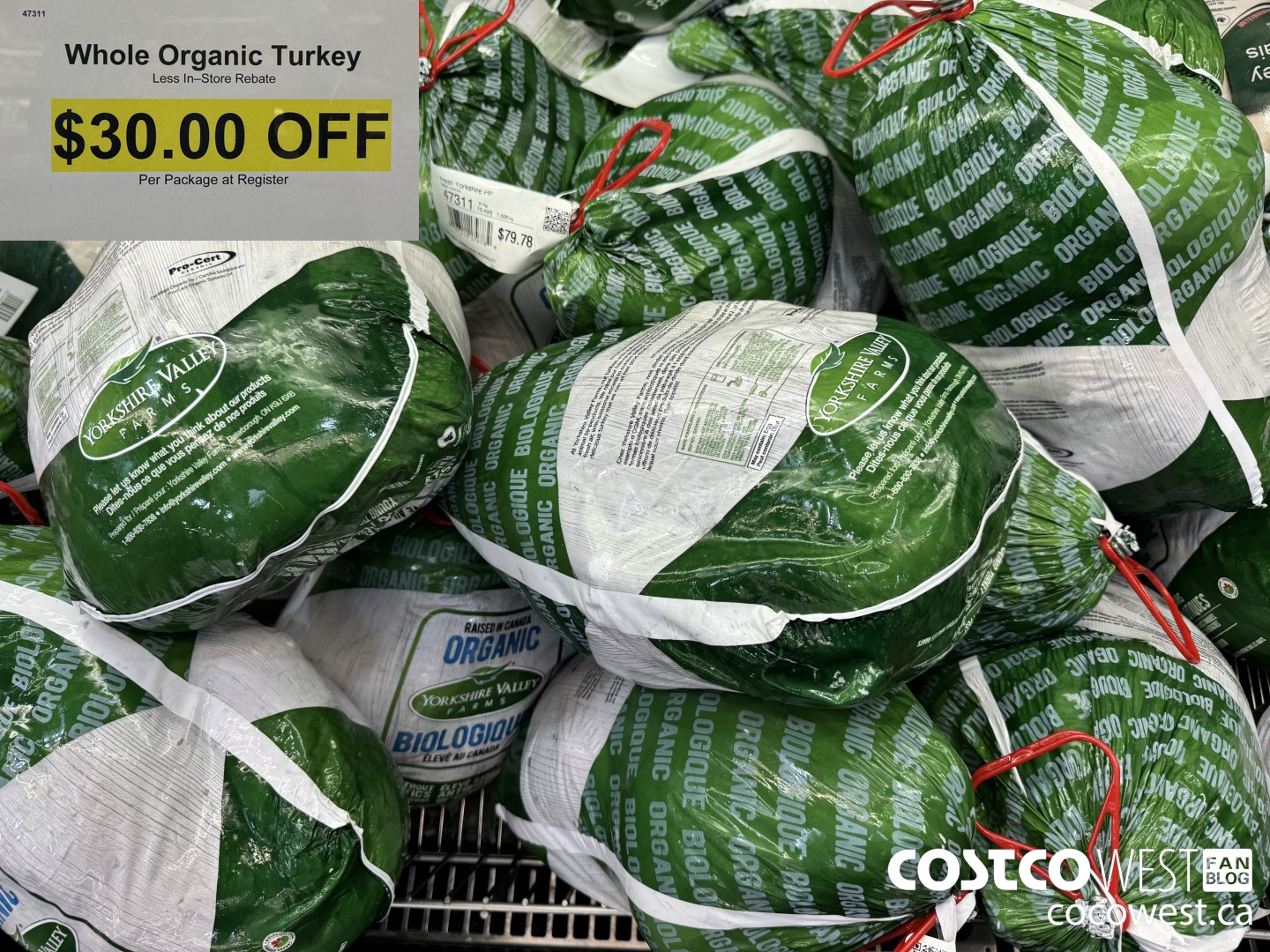 47311 ORGANIC WHOLE TURKEY ($30.00 INSTANT SAVINGS)